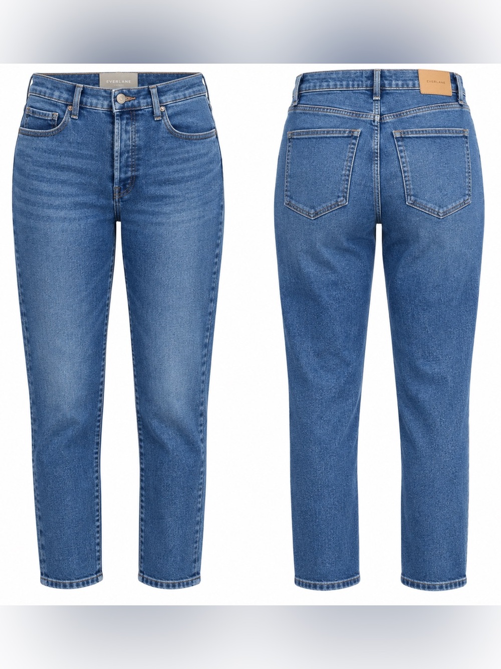 Everlane Cigarette Jeans High Rise Straight Leg button fly Blue Denim - 31